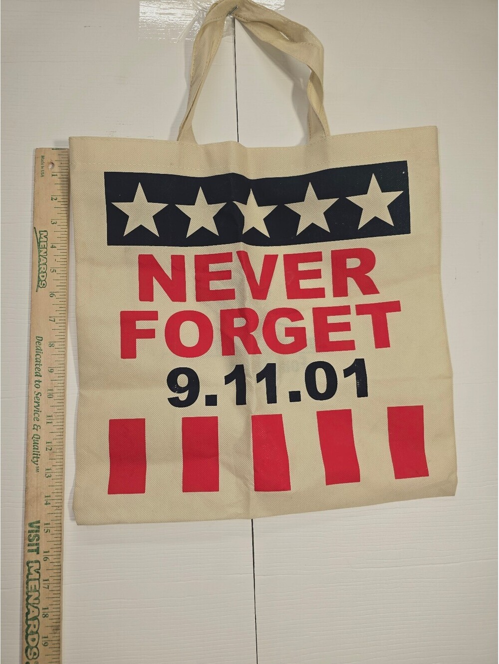 Tunnel to Towers Foundation Never Forget 9.11.01 Canvas Tote Bag Patriotic